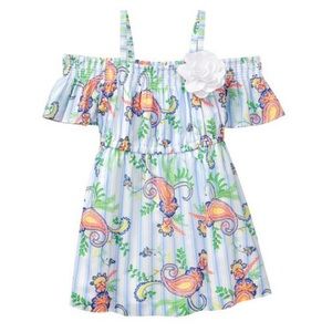 Janie and Jack Paisley Off Shoulder Dress